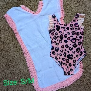 Pink Leopard Kids One Piece Swimsuit